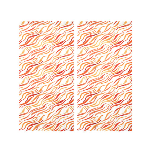 Fire flame watercolor pattern Gauze Curtain