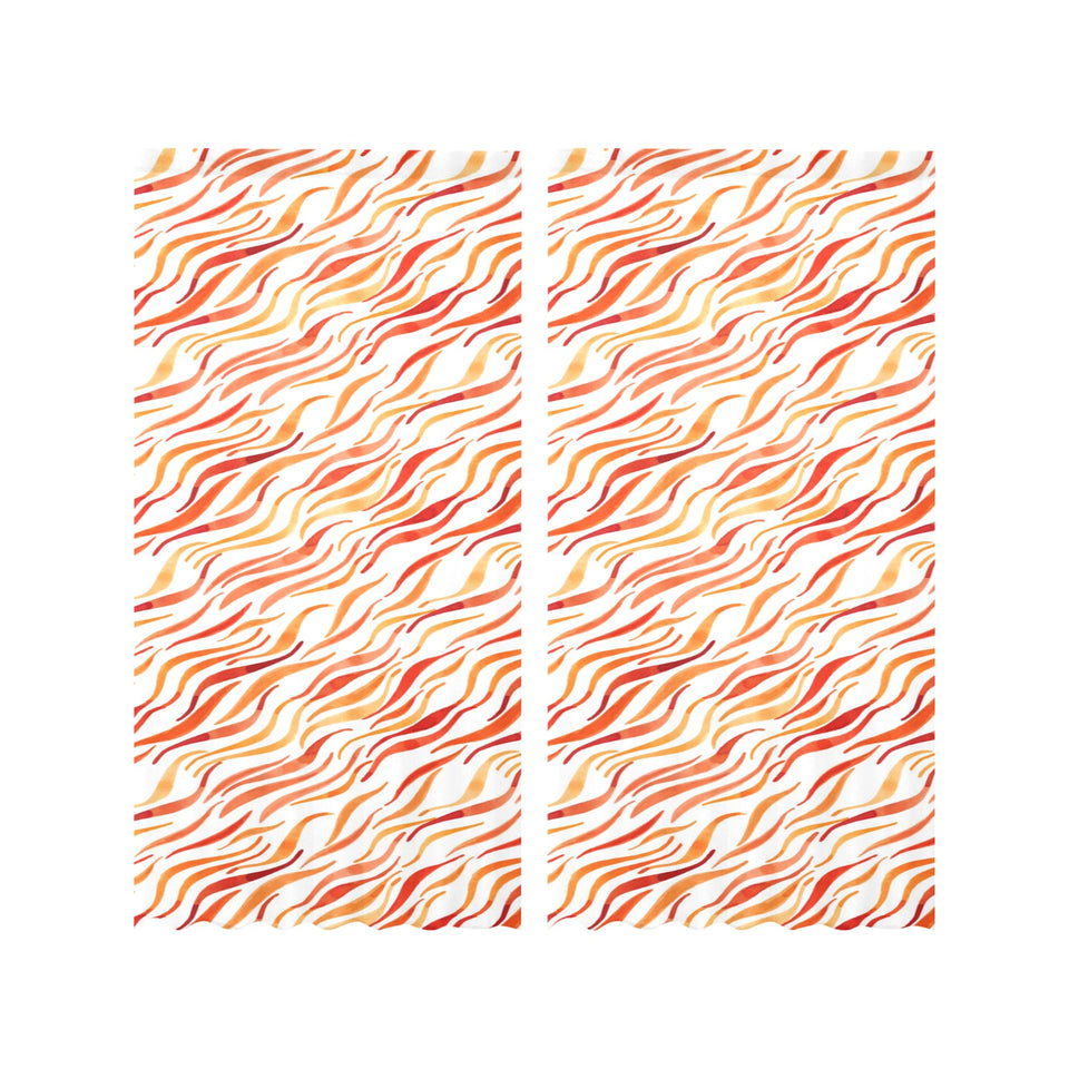 Fire flame watercolor pattern Gauze Curtain