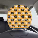 Bull Terrier Pattern Print Design 03 Car Headrest Cover