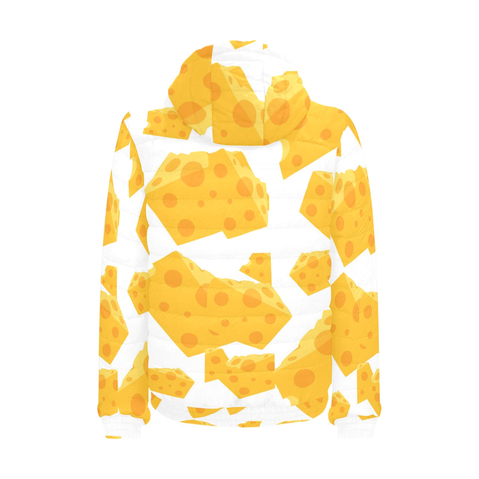 Cheese slice pattern Men's Padded Hooded Jacket