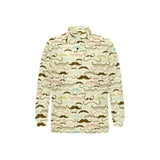 Mustache Beard Pattern Print Design 01 Men's Long Sleeve Polo Shirt