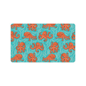 Octopus turquoise background Doormat