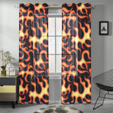 Fire flame dark pattern Gauze Curtain