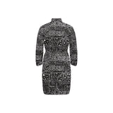 Handwritten cheese pattern Men's Long Sleeve Belted Night Robe