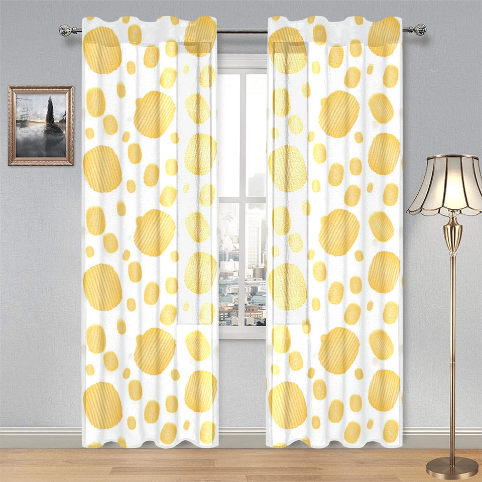 Potato Chips Pattern Print Design 03 Gauze Curtain
