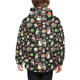 Raccoon watermelon pattern Kids' Boys' Girls' Padded Hooded Jacket