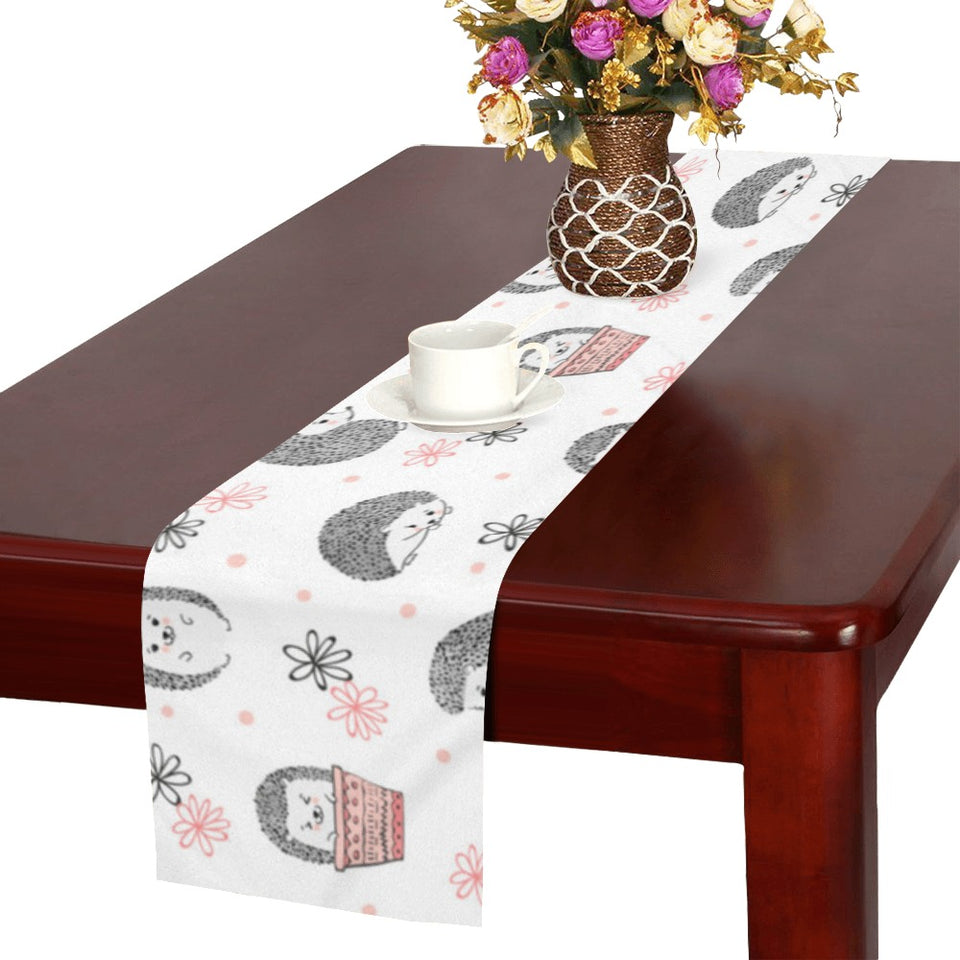 Hedgehog Pattern Print Design 02 Table Runner