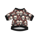 Red snake skull pattern All Over Print Pet Dog Round Neck Fuzzy Shirt