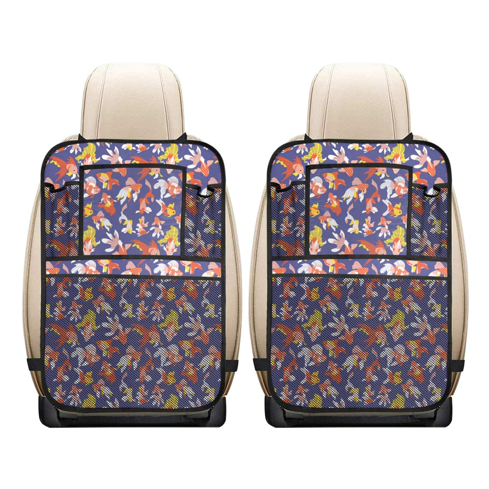 Goldfish Pattern Print Design 04 Car Seat Back Organizer