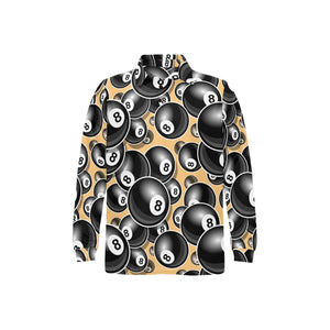 Billiard Ball Pattern Print Design 04 Men's Long Sleeve Polo Shirt