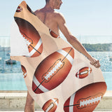American football ball design pattern Beach Towel