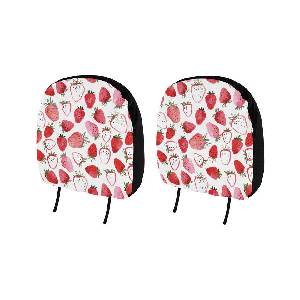 watercolor hand drawn beautiful strawberry pattern Car Headrest Cover