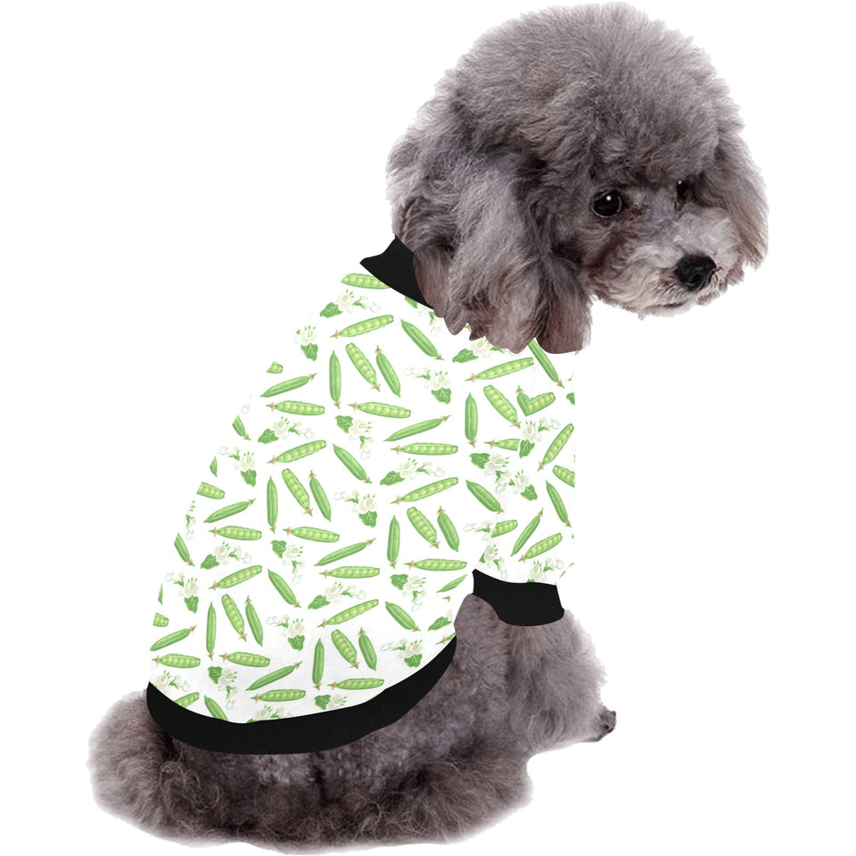 Green Peas Pattern Print Design 04 All Over Print Pet Dog Round Neck Fuzzy Shirt