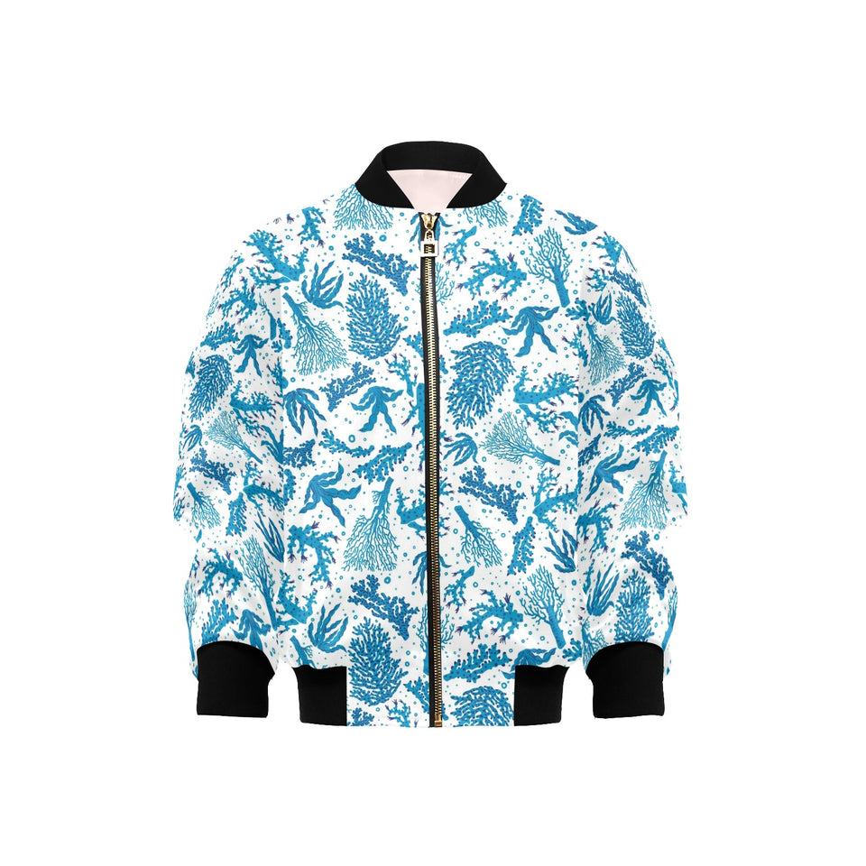 Coral Reef Pattern Print Design 01 Kids' Boys' Girls' Bomber Jacket
