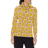Passion fruits slice pattern Women's Long Sleeve Polo Shirt