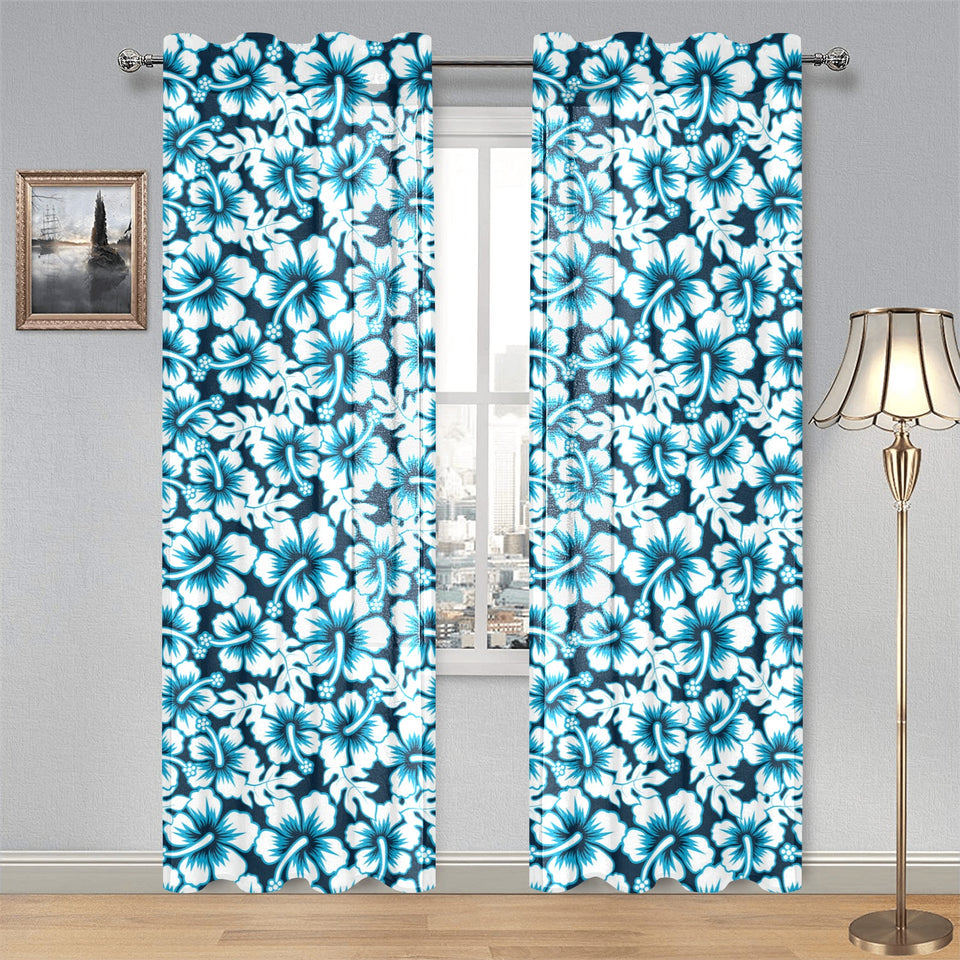 Hibiscus Pattern Print Design 04 Gauze Curtain