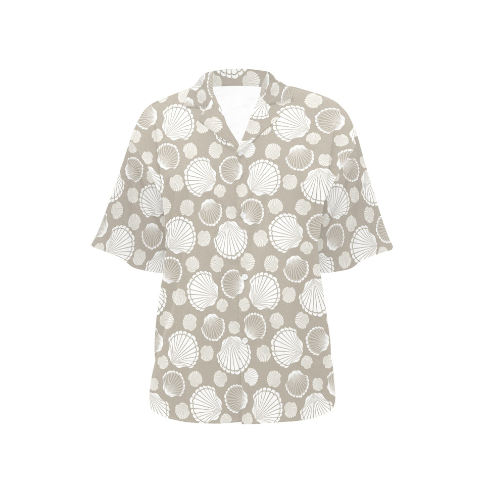 Scallop shell pattern Women's All Over Print Hawaiian Shirt
