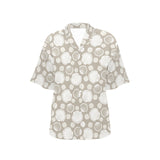 Scallop shell pattern Women's All Over Print Hawaiian Shirt