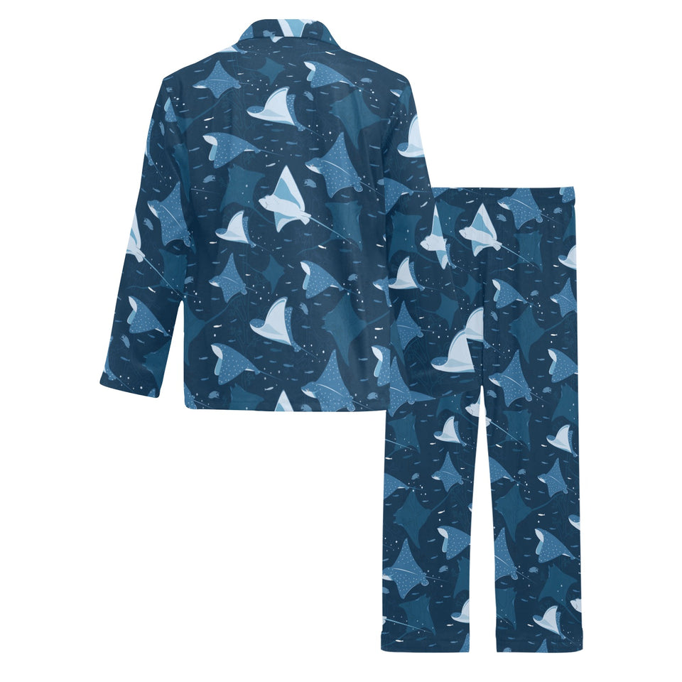 Stingray Pattern Print Design 04 Men's Long Pajama Set