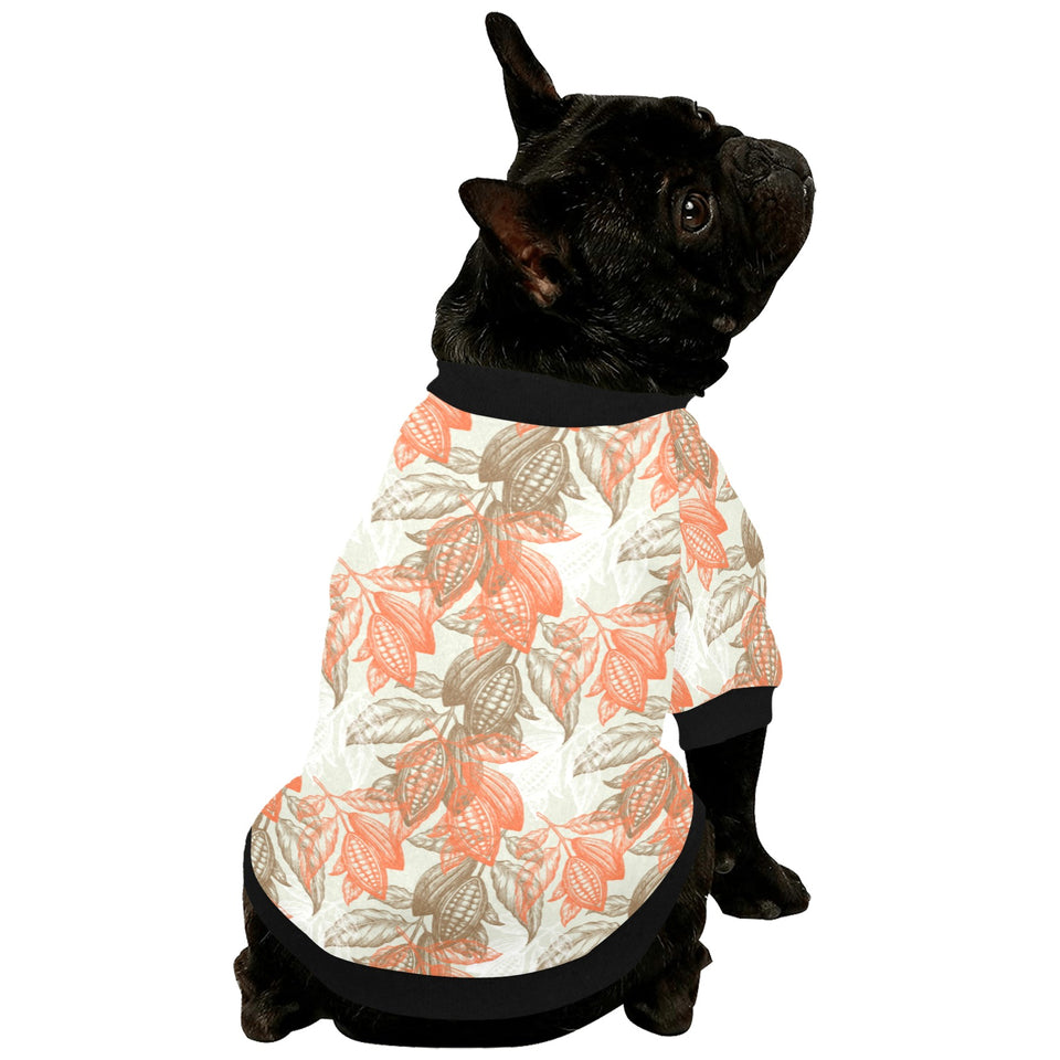 Cocoa beans Cocoa tree pattern All Over Print Pet Dog Round Neck Fuzzy Shirt