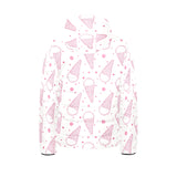 Hand drawn ice cream pattern Kids' Boys' Girls' Padded Hooded Jacket