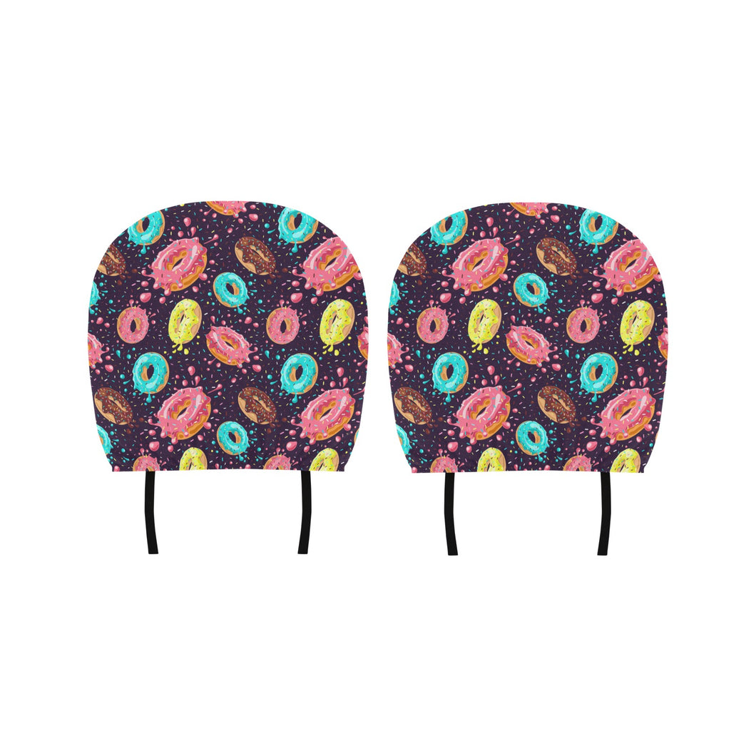 Colorful donut glaze pattern Car Headrest Cover