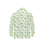 Green Peas Pattern Print Design 04 Men's Long Sleeve Polo Shirt