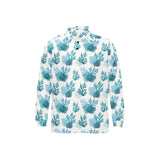 Coral Reef Pattern Print Design 04 Men's Long Sleeve Polo Shirt