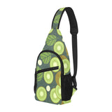 Whole sliced kiwi leave and flower All Over Print Chest Bag