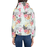 Colorful orchid flower pattern Women's Padded Hooded Jacket