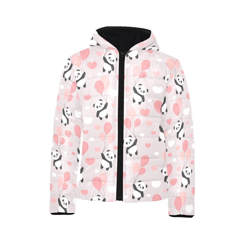 Cute panda ballon heart pattern Kids' Boys' Girls' Padded Hooded Jacket