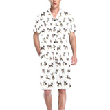 Chihuahua dog pattern Men's V-Neck Short Pajama Set