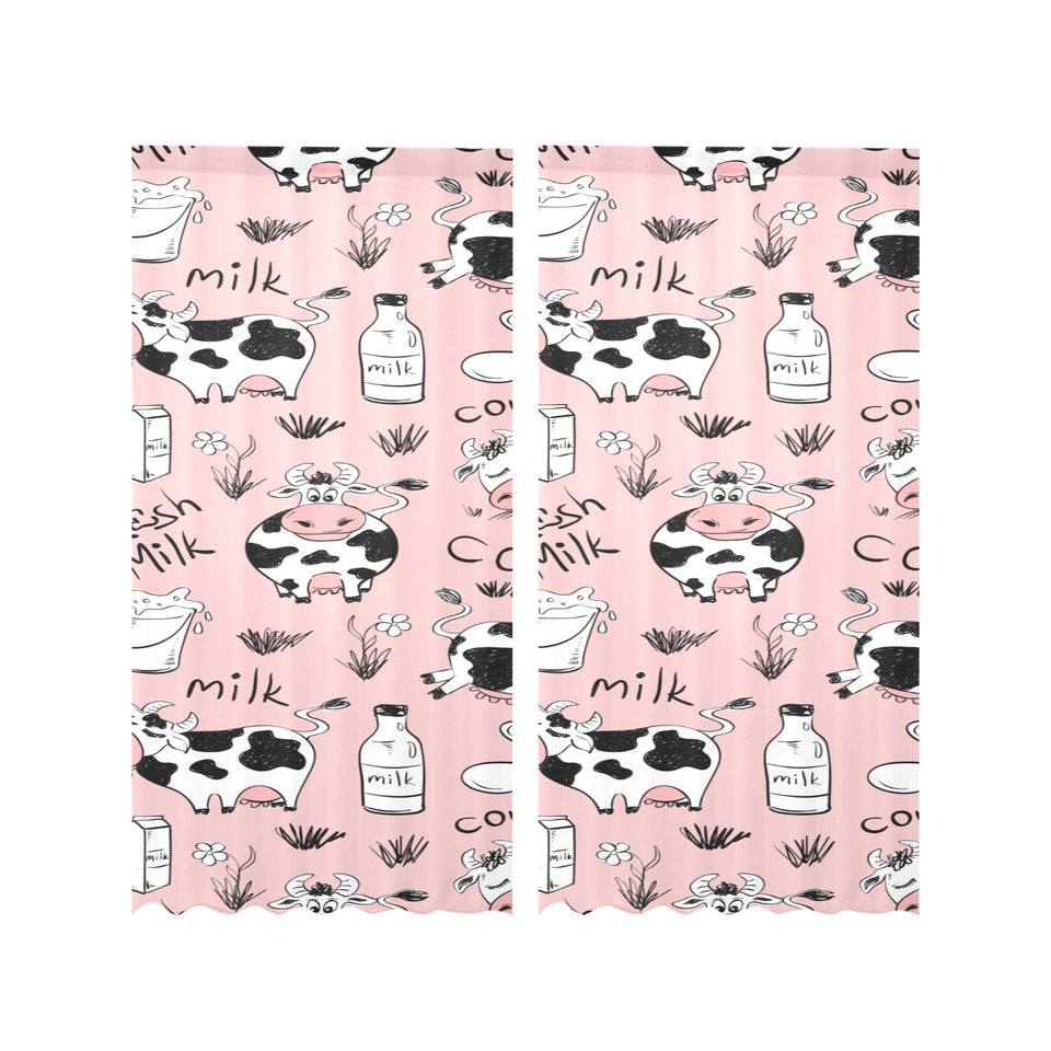 Cows milk product pink background Gauze Curtain