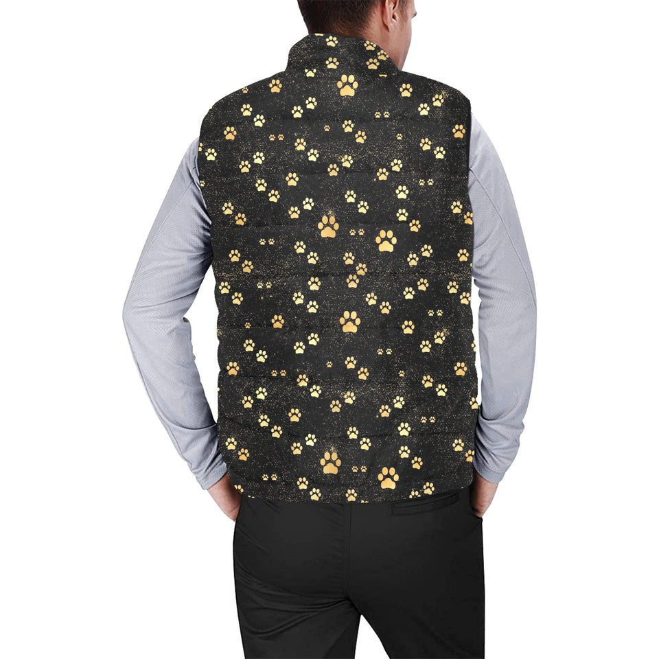 Dog Paws Pattern Print Design 05 Men's Padded Vest