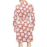 Fried Eggs Pattern Print Design 03 Men's Long Sleeve Belted Night Robe