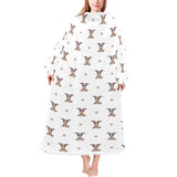 Greyhound Pattern Print Design 05 Blanket Robe with Sleeves