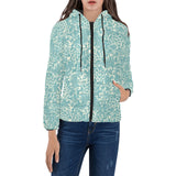 Classic Hand drawn Grape pattern Women's Padded Hooded Jacket