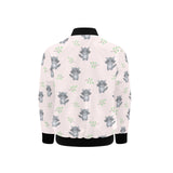 cute raccoons leaves pattern Kids' Boys' Girls' Bomber Jacket