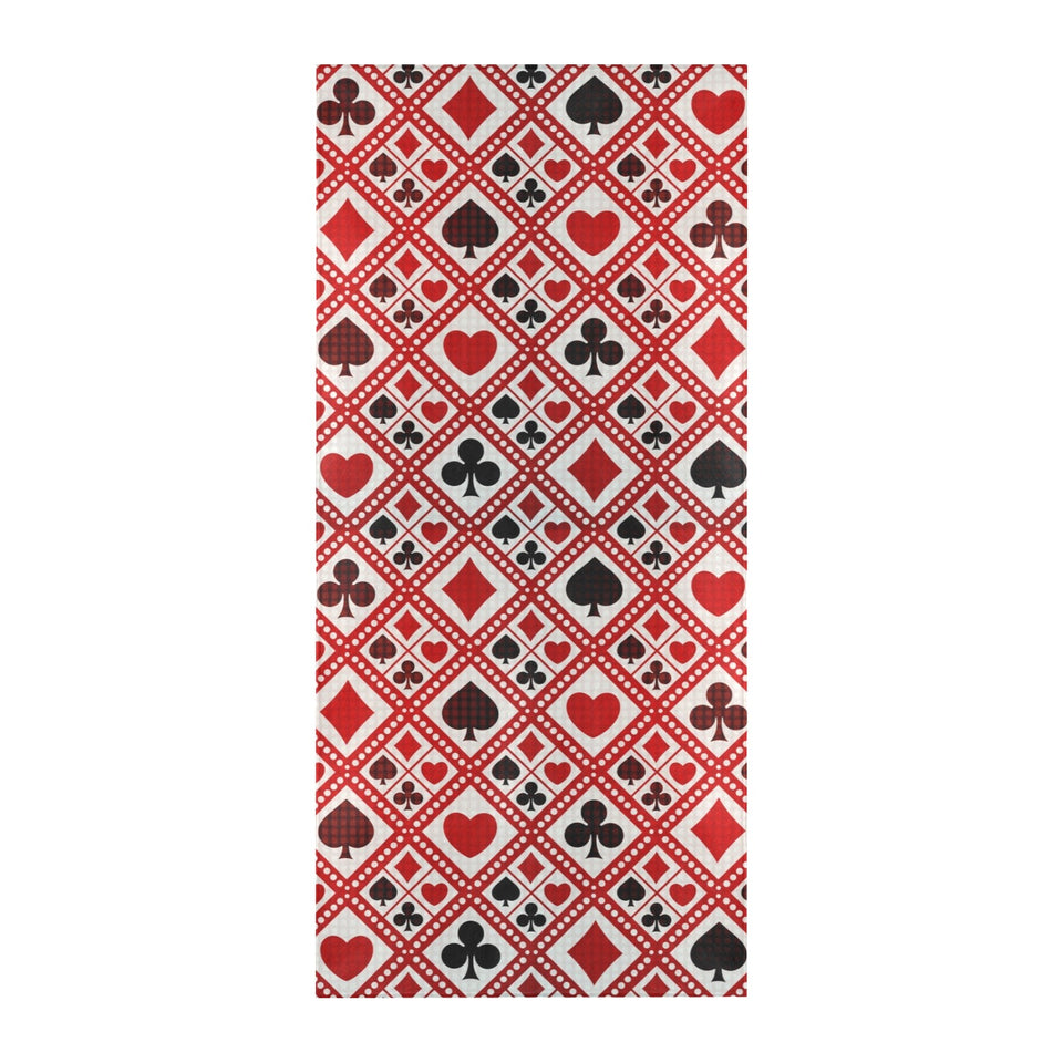 Casino Cards Suits Pattern Print Design 03 Beach Towel