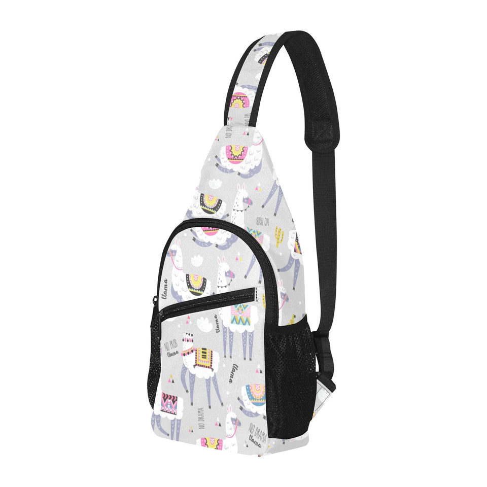 Cute Llama Alpaca pattern All Over Print Chest Bag