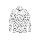 Pigeon Pattern Print Design 05 Men's Long Sleeve Polo Shirt