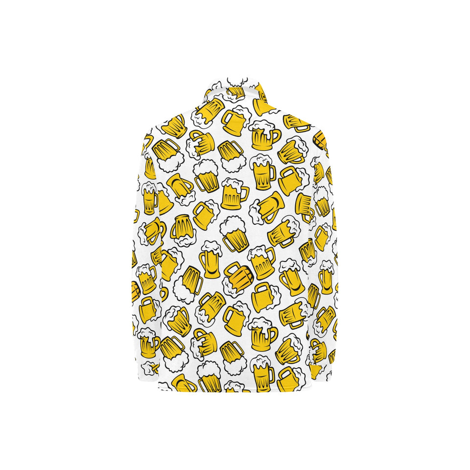 Beer design pattern Women's Long Sleeve Polo Shirt