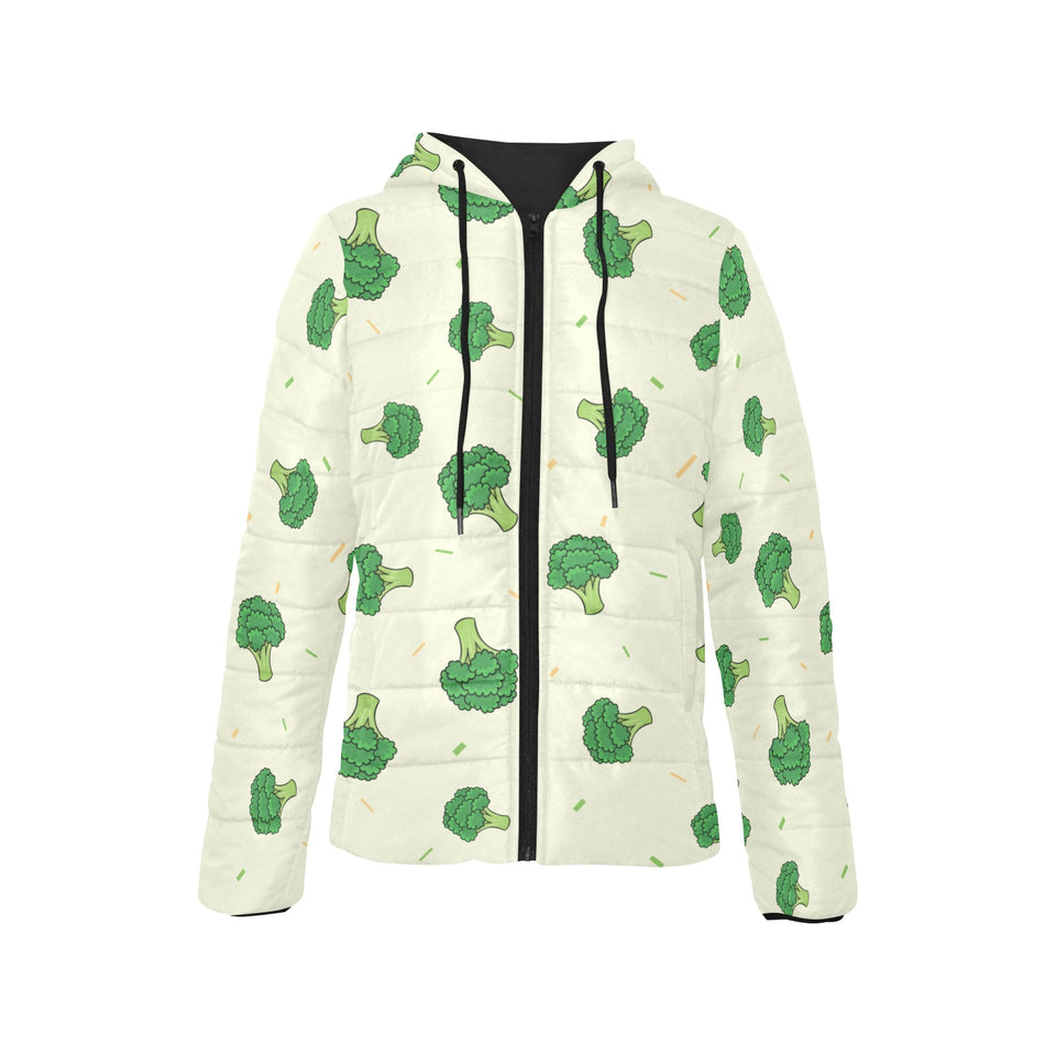 Broccoli pattern Women's Padded Hooded Jacket