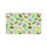 Colorful donut pattern green background Doormat