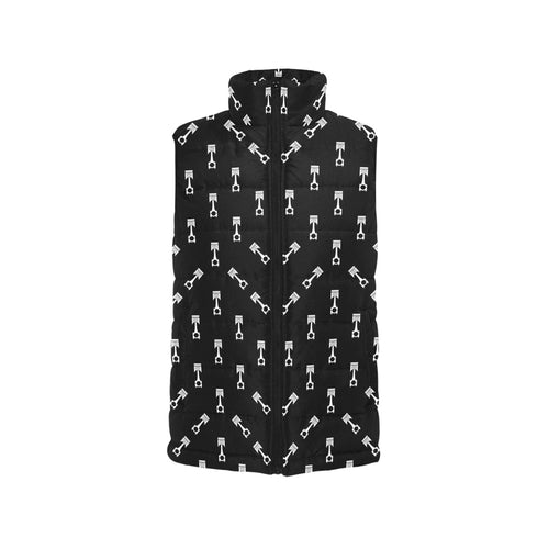 Engine Piston Black Theme Pattern Print Design 03 Women's Padded Vest