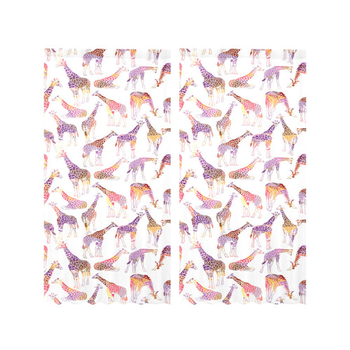Giraffe Pattern Print Design 02 Gauze Curtain