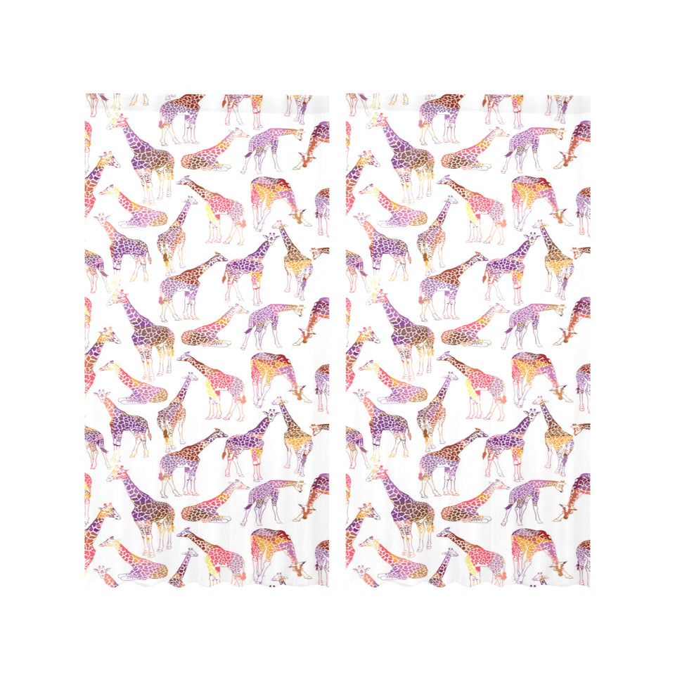 Giraffe Pattern Print Design 02 Gauze Curtain