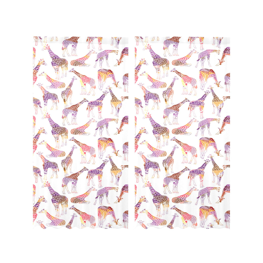 Giraffe Pattern Print Design 02 Gauze Curtain