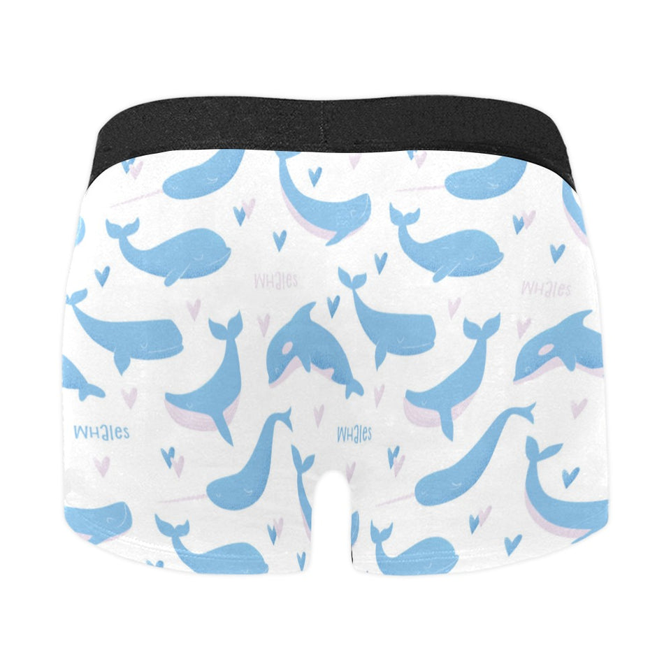 Blue whale pattern Men's All Over Print Boxer Briefs Men's Underwear