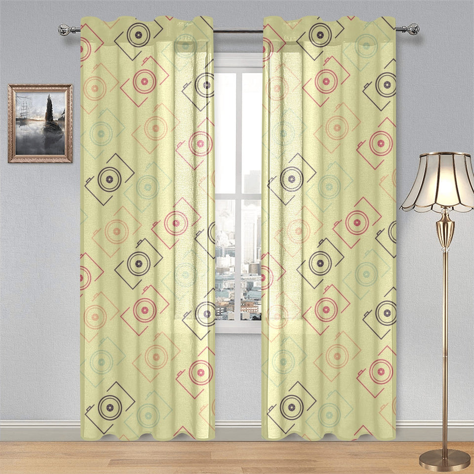 Camera Pattern Print Design 01 Gauze Curtain